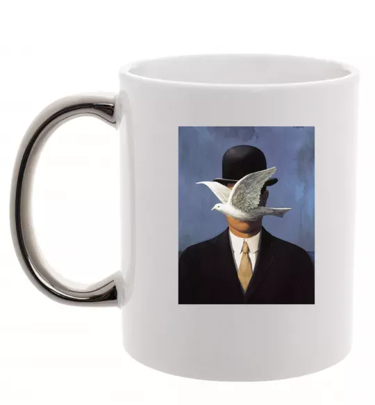 Чашка с цветной ручкой Man in a Bowler Hat Серебро фото
