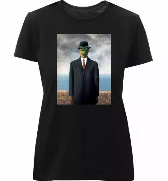 Женская премиум футболка Син людський Черный фото