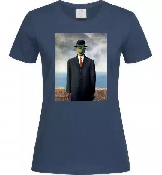 Жіноча футболка Син людський Темно-синій фото