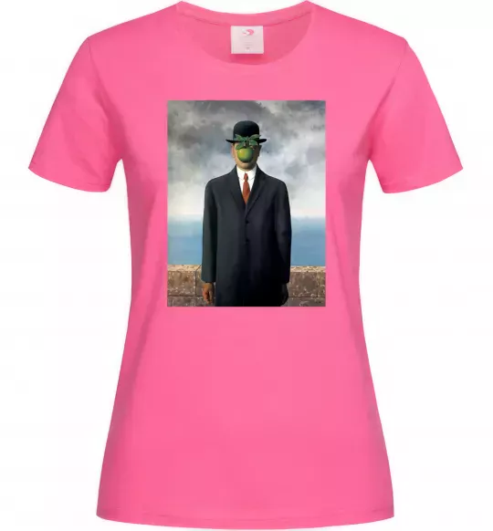 Жіноча футболка Син людський Яскраво-рожевий фото