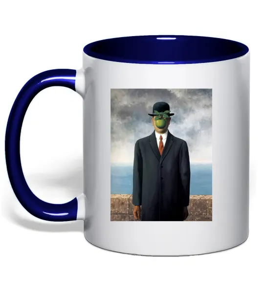 Чашка з кольоровою ручкою Син людський Глибокий темно-синій фото