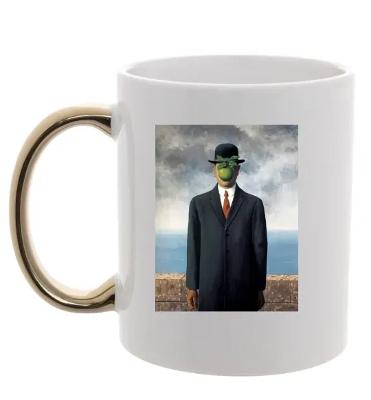 Чашка з кольоровою ручкою Син людський Золото фото