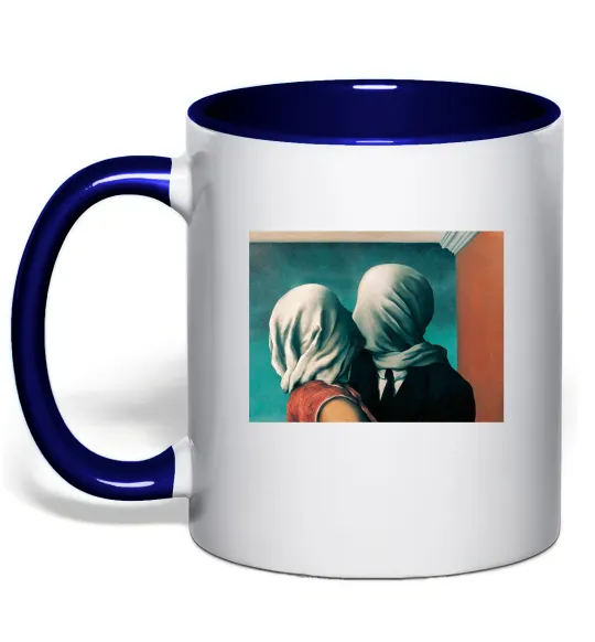 Чашка с цветной ручкой Закохані Глубокий темно-синий фото