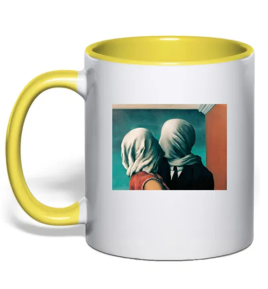 Чашка з кольоровою ручкою Закохані Лимонний фото