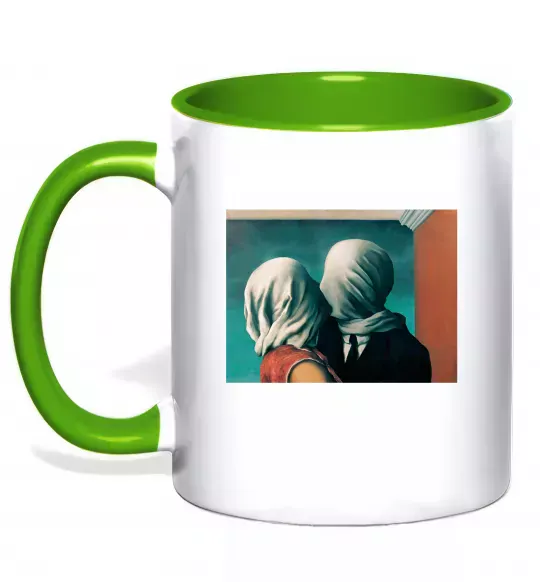 Чашка с цветной ручкой Закохані Зеленый фото