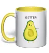 Чашка с цветной ручкой Авокадо Better Солнечно желтый фото
