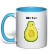 Чашка с цветной ручкой Авокадо Better Голубой фото