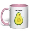Чашка с цветной ручкой Авокадо Better Нежно розовый фото