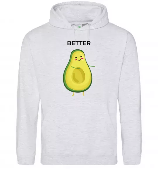 Чоловіча толстовка (худі) Авокадо Better Сірий меланж фото