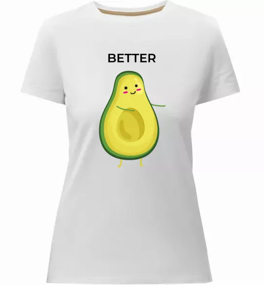Женская премиум футболка Авокадо Better Белый фото