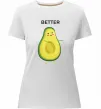 Женская премиум футболка Авокадо Better Белый фото