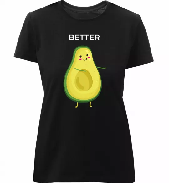 Женская премиум футболка Авокадо Better Черный фото