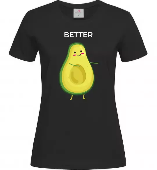 Женская футболка Авокадо Better Черный фото
