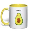Чашка с цветной ручкой Авокадо Half Солнечно желтый фото