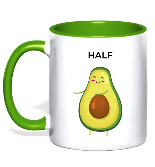 Чашка с цветной ручкой Авокадо Half Лаймовый фото