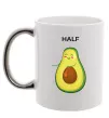 Чашка с цветной ручкой Авокадо Half Серебро фото