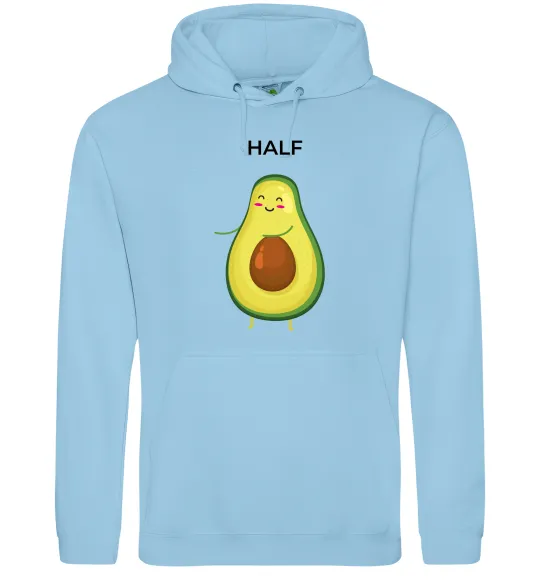 Мужская толстовка (худи) Авокадо Half Голубой фото
