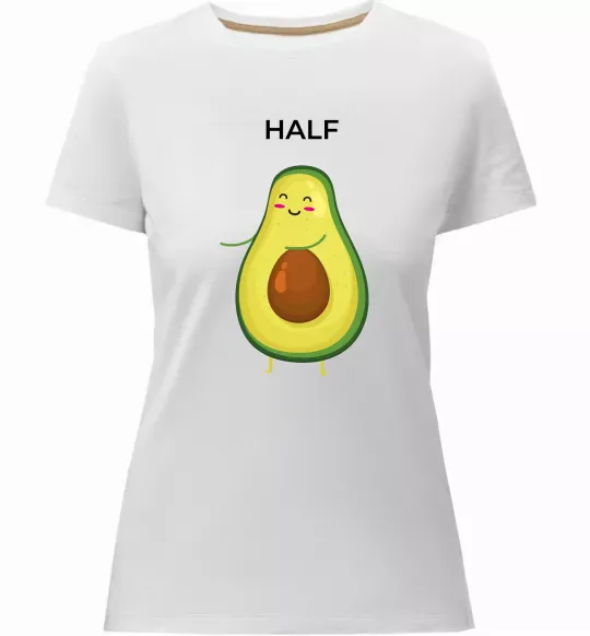 Женская премиум футболка Авокадо Half Белый фото