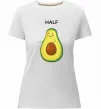 Женская премиум футболка Авокадо Half Белый фото