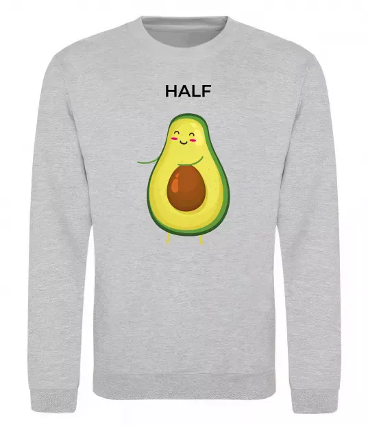 Світшот Авокадо Half Сірий меланж фото
