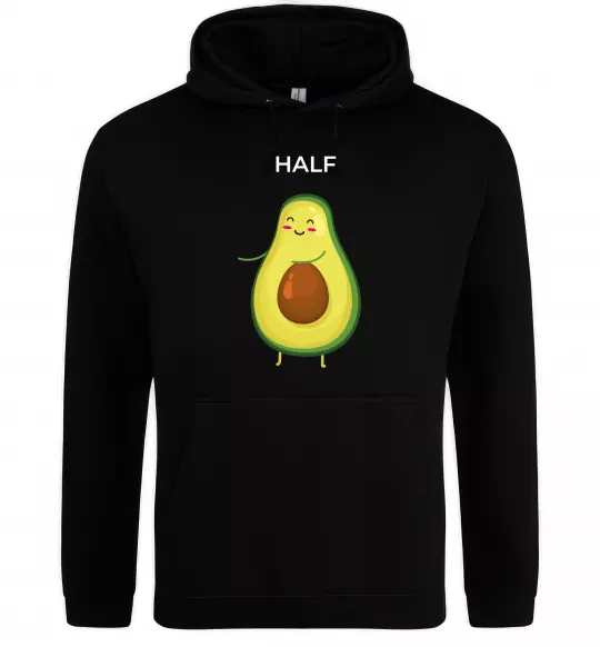 Мужская толстовка (худи) Авокадо Half Черный фото