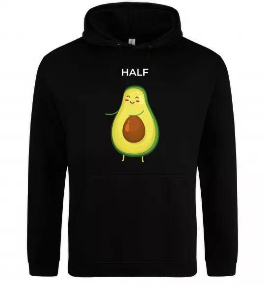 Женская толстовка (худи) Авокадо Half Черный фото