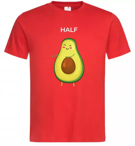 Мужская футболка Авокадо Half Красный фото