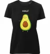 Женская премиум футболка Авокадо Half Черный фото