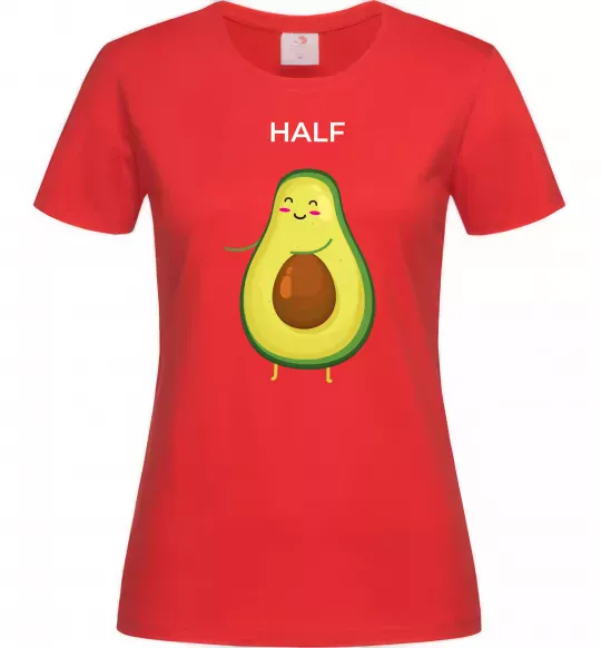 Женская футболка Авокадо Half Красный фото