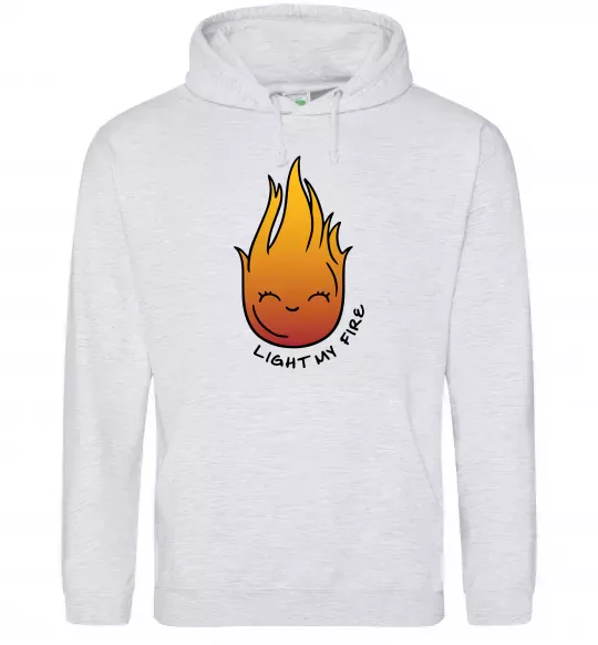 Жіноча толстовка (худі) Вогник Light my fire Сірий меланж фото
