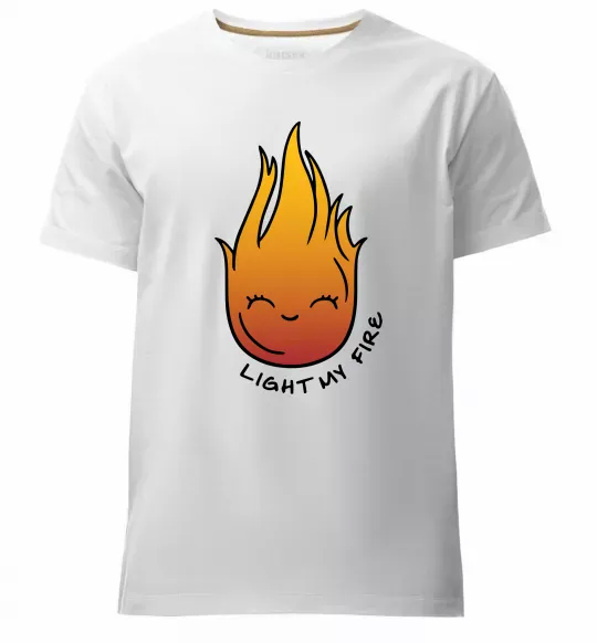 Мужская премиум футболка Вогник Light my fire Белый фото