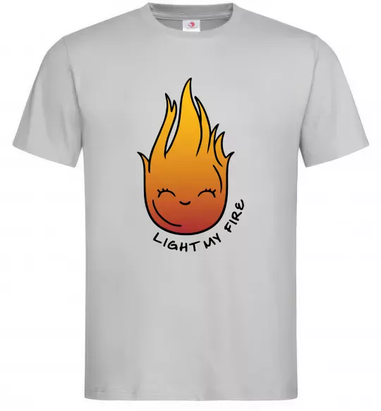 Мужская футболка Вогник Light my fire Серый фото