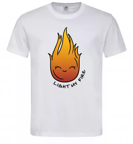 Мужская футболка Вогник Light my fire Белый фото