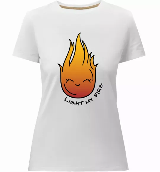 Жіноча преміум футболка Вогник Light my fire Білий фото