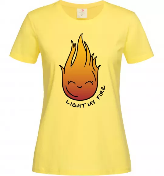 Жіноча футболка Вогник Light my fire Лимонний фото