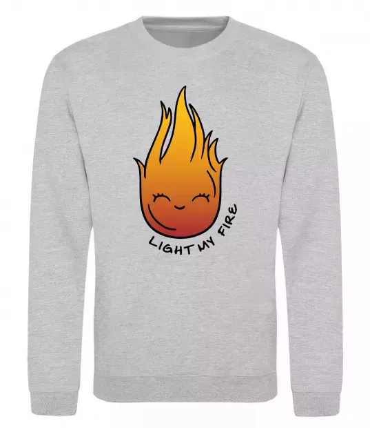 Світшот Вогник Light my fire Сірий меланж фото
