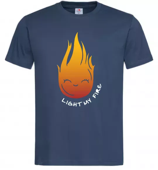 Мужская футболка Вогник Light my fire Темно-синий фото