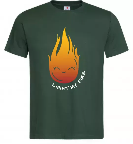 Мужская футболка Вогник Light my fire Темно-зеленый фото