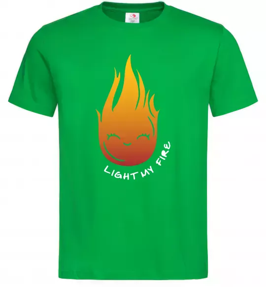 Мужская футболка Вогник Light my fire Зеленый фото