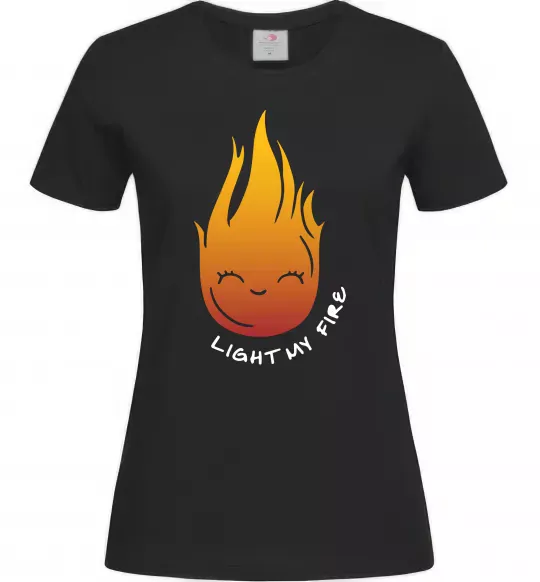 Жіноча футболка Вогник Light my fire Чорний фото