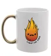 Чашка с цветной ручкой Вогонь Light my fire Золото фото