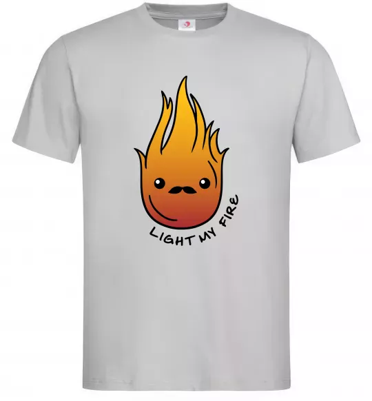 Мужская футболка Вогонь Light my fire Серый фото