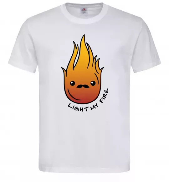 Мужская футболка Вогонь Light my fire Белый фото