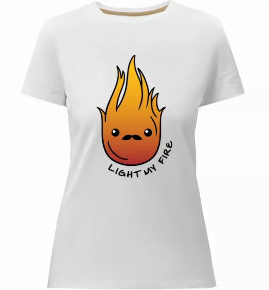Женская премиум футболка Вогонь Light my fire Белый фото