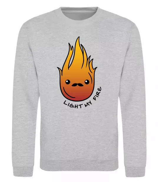 Свитшот Вогонь Light my fire Серый меланж фото