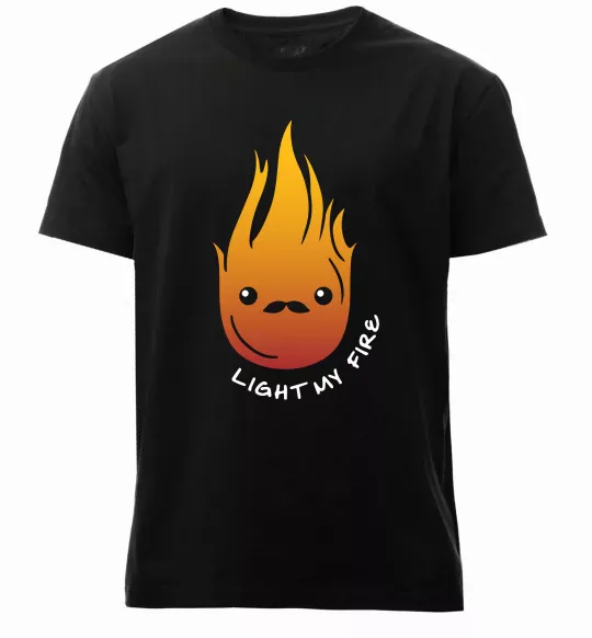 Чоловіча преміум футболка Вогонь Light my fire Чорний фото