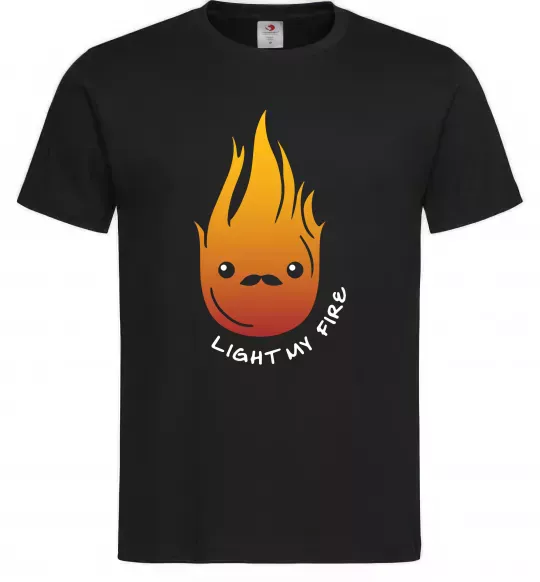 Мужская футболка Вогонь Light my fire Черный фото