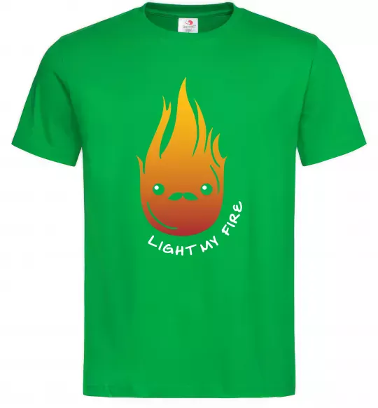 Мужская футболка Вогонь Light my fire Зеленый фото