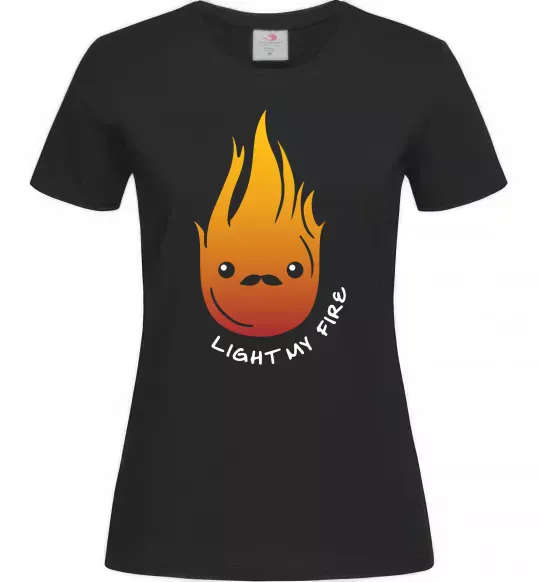 Жіноча футболка Вогонь Light my fire Чорний фото
