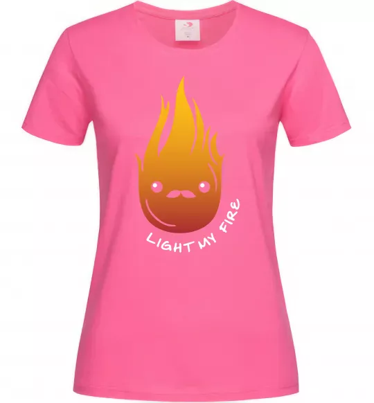 Жіноча футболка Вогонь Light my fire Яскраво-рожевий фото